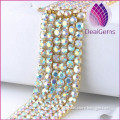 wholesale DIY rhinestone chain facted glass 4.0mm mixed color for costume bags shoes